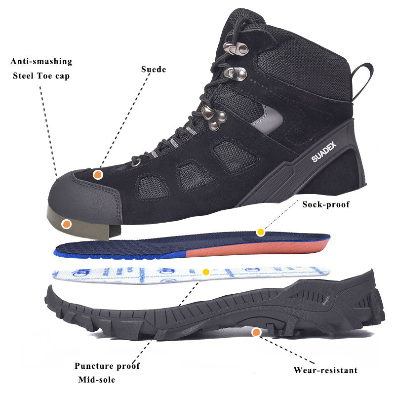 Load image into Gallery viewer, SNAZZY | SUADEX Steel Toe Boots for Men Women
